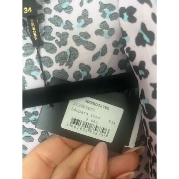 Maje Draped leopard-print dress NEW NWT - Picture 10 of 12